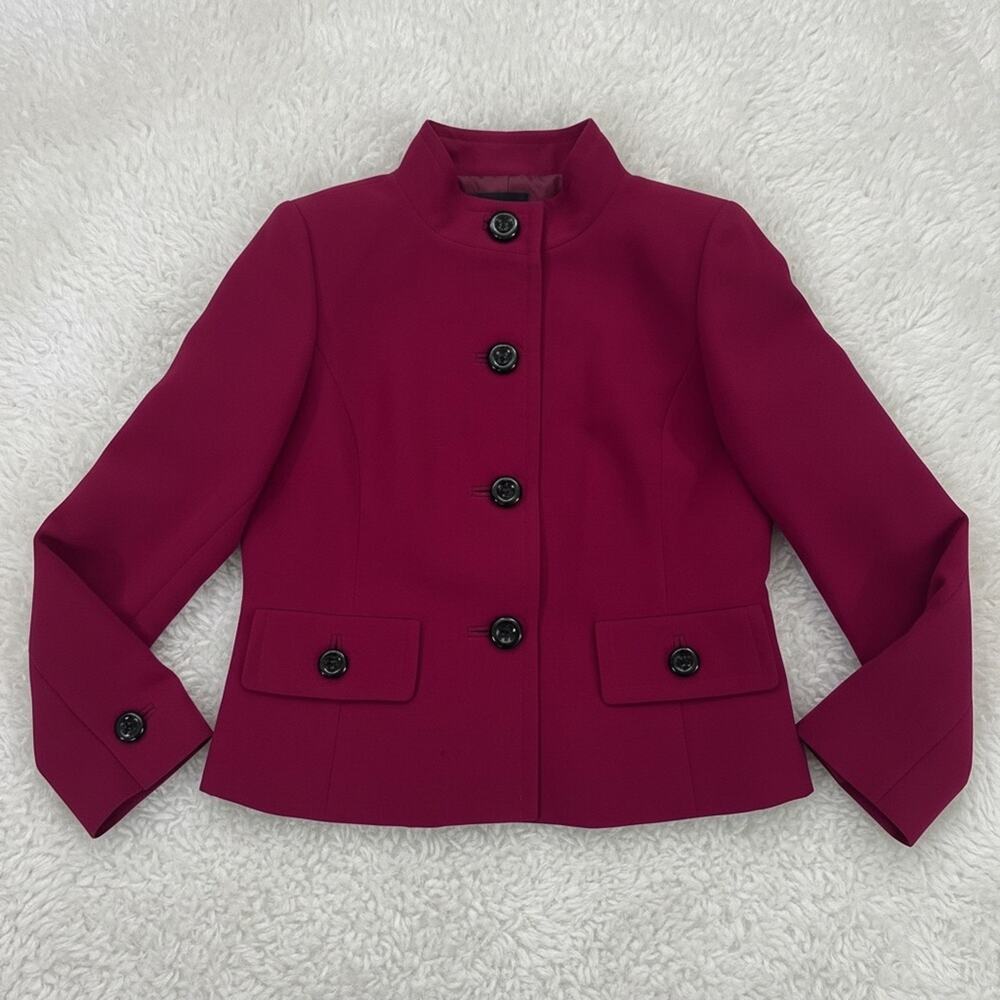 Kasper Women’s Maroon Mock Neck Button Up Blazer - Size 6
 b83